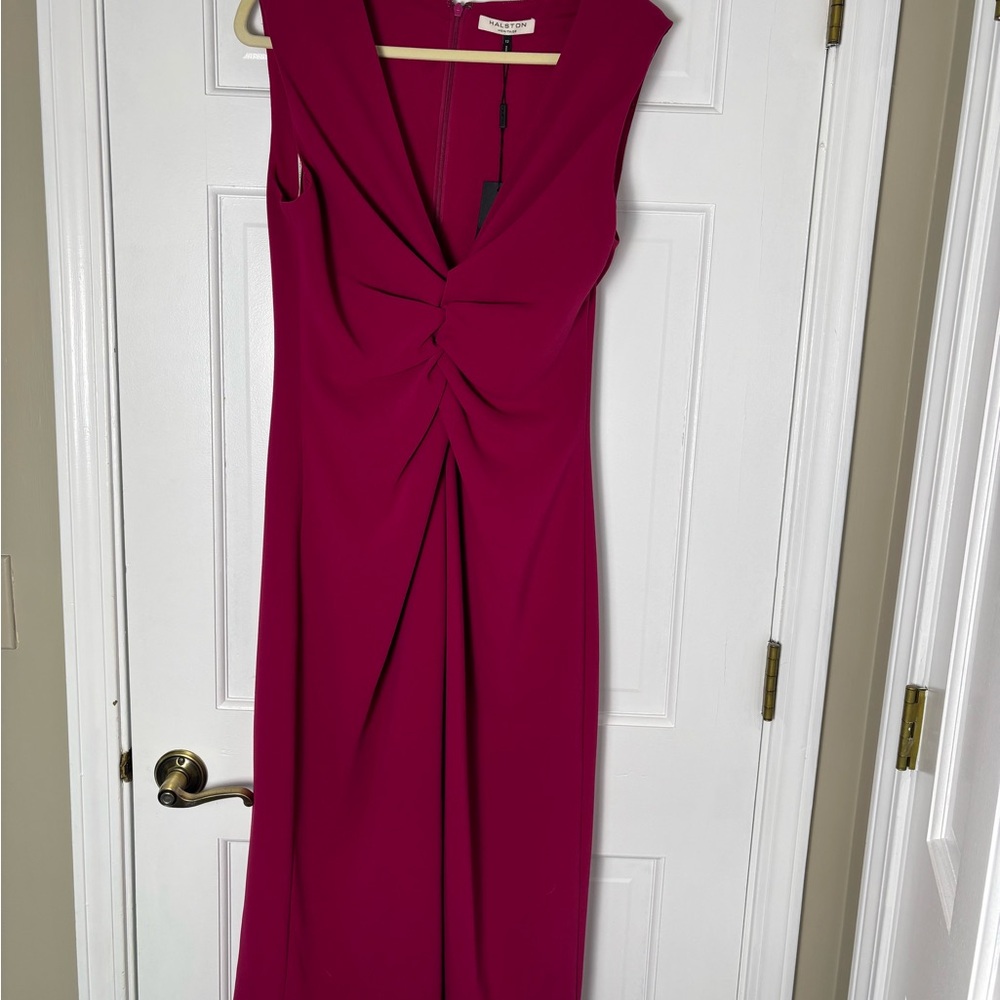 Halston Heritage Fuchsia Midi Dress